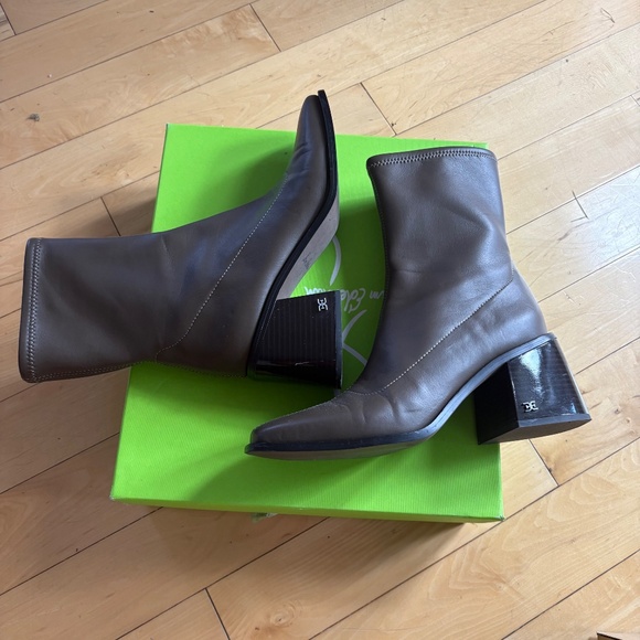 Sam Edelman Wells Olive Taupe Ankle Boots - Picture 3 of 9